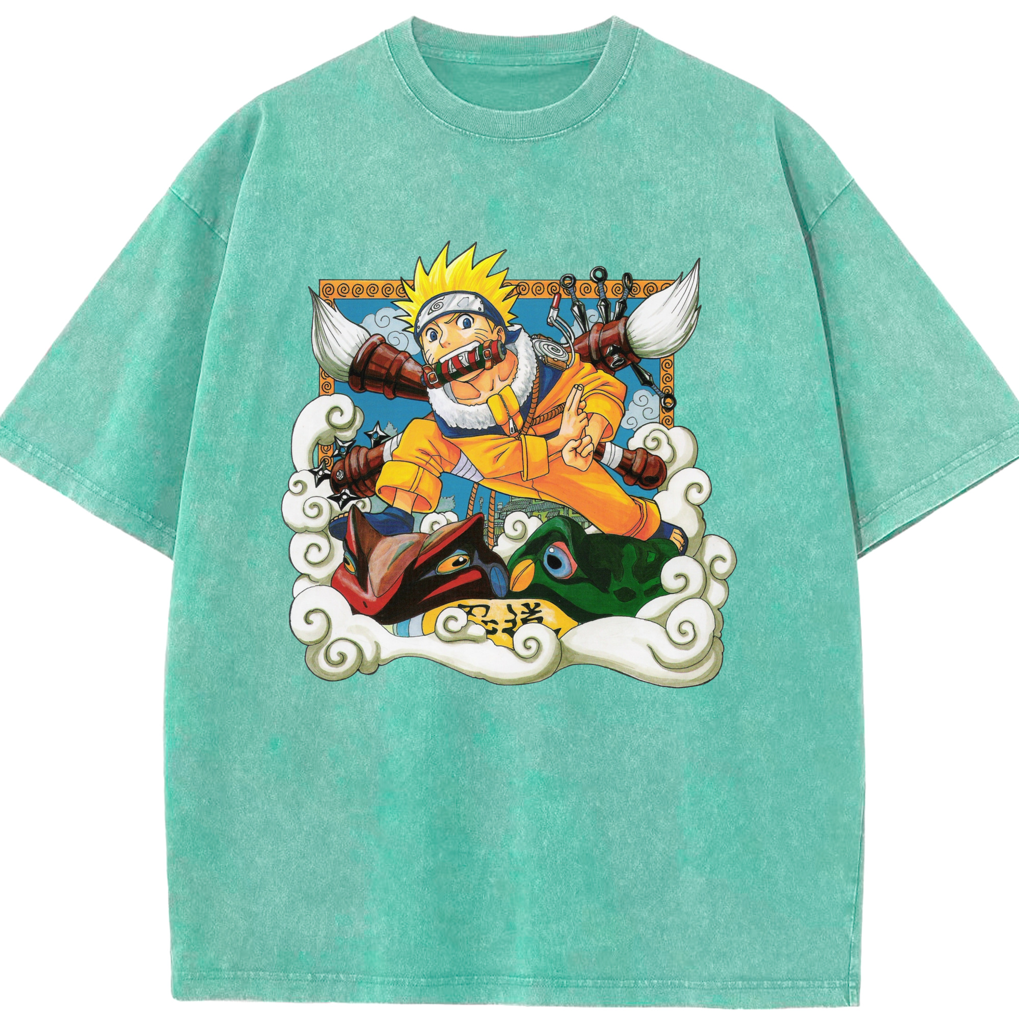 （画像用） NARUTO -ナルト- うずまき ナルト Uzumaki Naruto 綿100% ヴィンテージ風 半袖Tシャツ（フロントプリント）